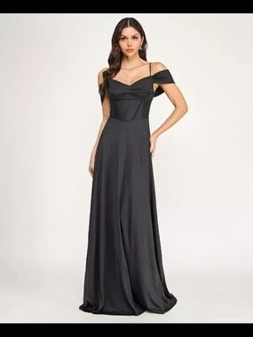 City Studio Elegant Black Off-Shoulder Evening Gown
